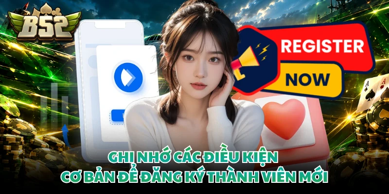 Ghi nhớ các điều kiện cơ bản để đăng ký thành viên mới